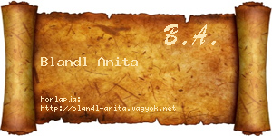 Blandl Anita névjegykártya