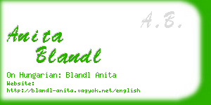 anita blandl business card